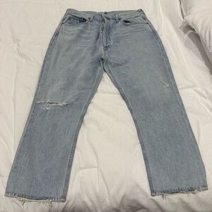 Agolde Women’s Faded Blue Straight Jeans